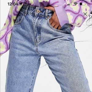 Cotton On slouchy mom jean in mid wash blue